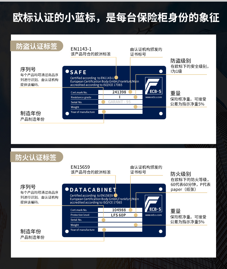 新品上市了！！盾牌欧标EN认证的防火防盗保险柜(图7)